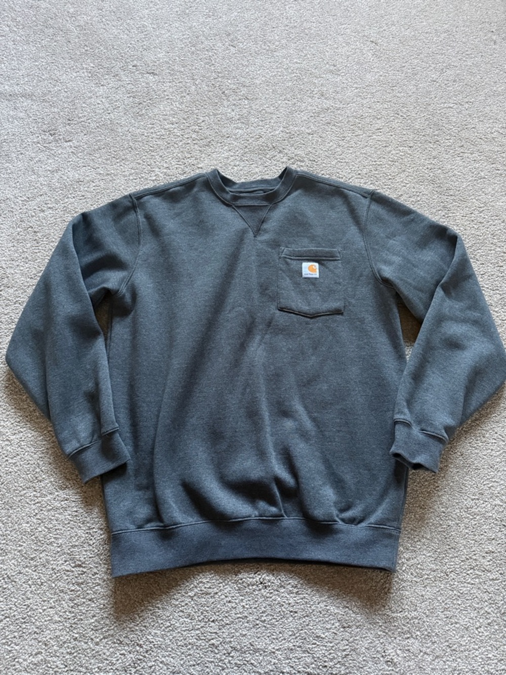 Carhartt Men's Charcoal Pocket Crewneck Sweatshirt M